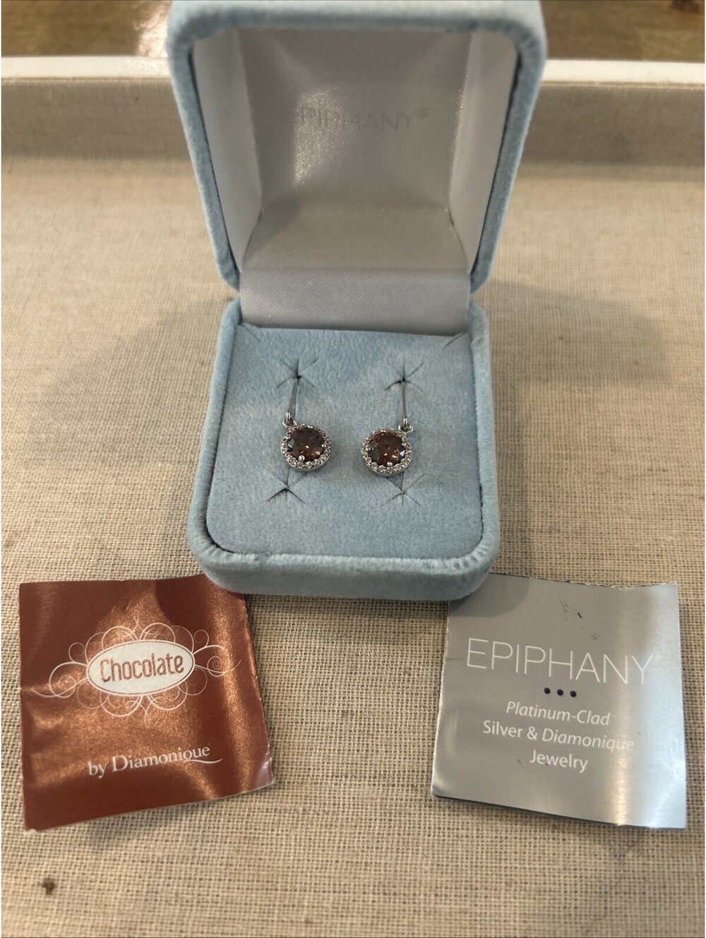 Epiphany Platinum-Clad Silver & Diamonique Chocolate earrings